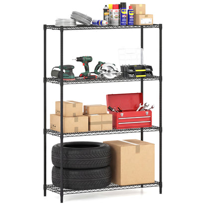 4-Tier Metal Storage Shelving Unit with V-Shaped Wire Rack-DK, Black Baker's Racks at Gallery Canada