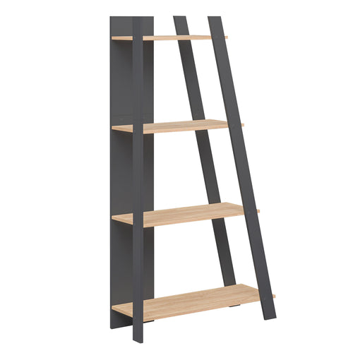 4-Tier Modern Bookshelf, Vertical Display Shelf, Oak