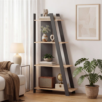 4-Tier Modern Bookshelf, Vertical Display Shelf, Oak Bookcases at Gallery Canada