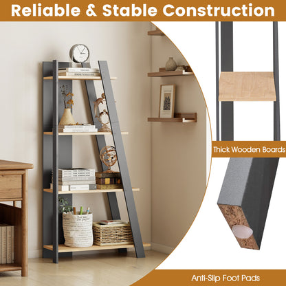 4-Tier Modern Bookshelf, Vertical Display Shelf, Oak Bookcases at Gallery Canada