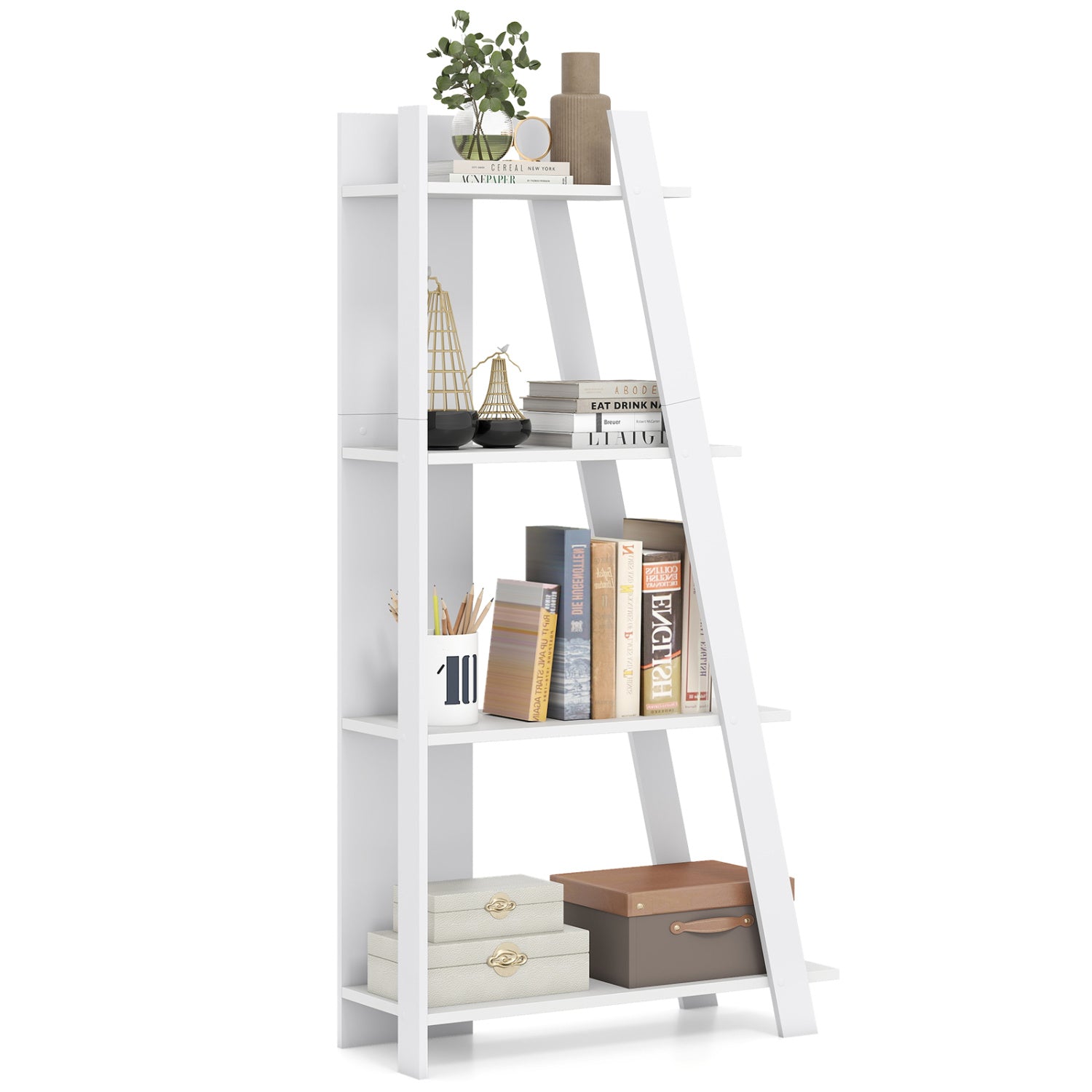 4-Tier Modern Bookshelf Wooden Vertical Display Bookcases at Gallery Canada
