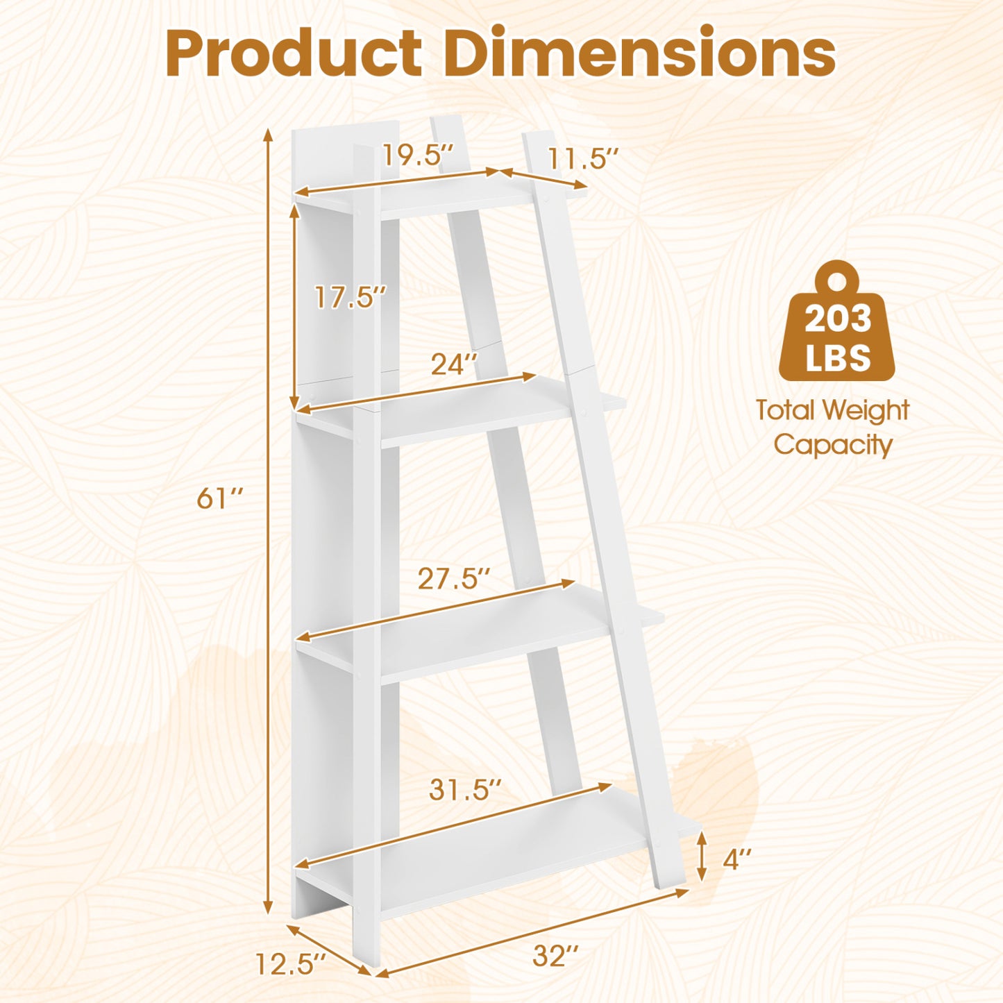 4-Tier Modern Bookshelf Wooden Vertical Display Bookcases at Gallery Canada