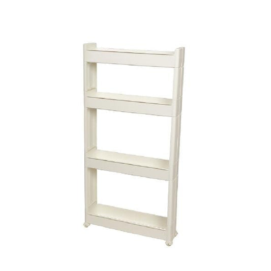 4-Tier Multifunctional Slim Storage Trolley with Detachable Trays, White Kitchen Islands & Carts White at Gallery Canada
