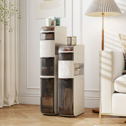 4-Tier Narrow Bathroom Storage Cabinet With Drawers, Tissue Box Floor Cabinets at Gallery Canada