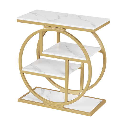 4-Tier Narrow End Table for Living Room with Storage Shelves, White End & Side Tables White at Gallery Canada