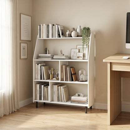 4-Tier Open Bookcase with Anti-Tipping Kits, White