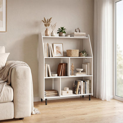 4-Tier Open Bookcase with Anti-Tipping Kits, White