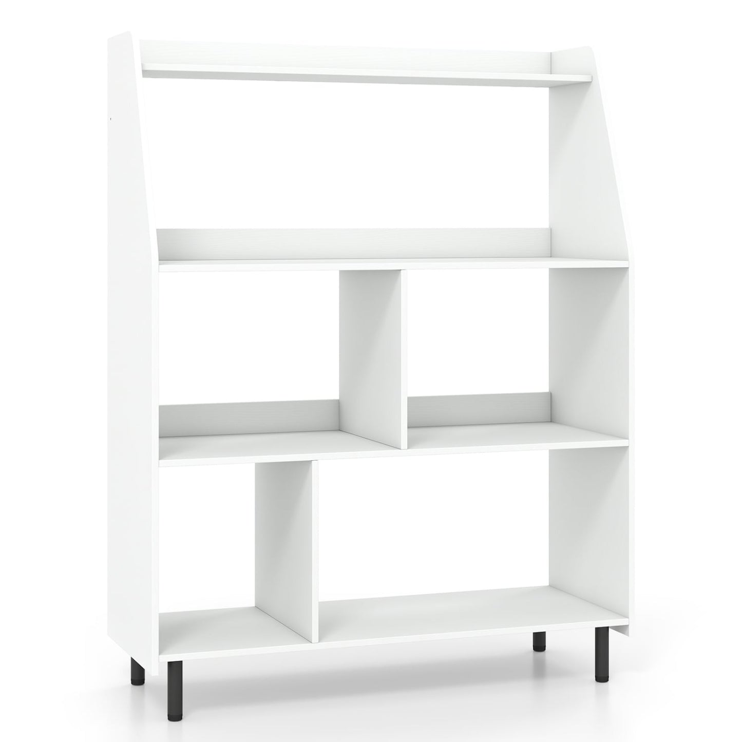 4-Tier Open Bookcase with Anti-Tipping Kits, White