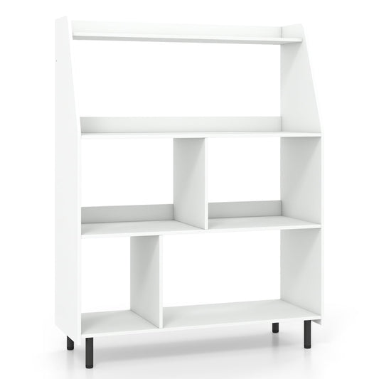 4-Tier Open Bookcase with Anti-Tipping Kits, White Bookcases White at Gallery Canada