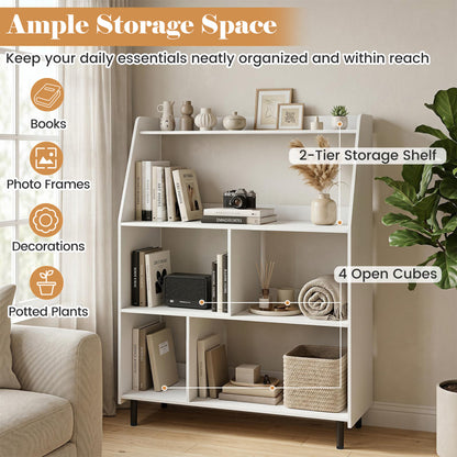 4-Tier Open Bookcase with Anti-Tipping Kits, White