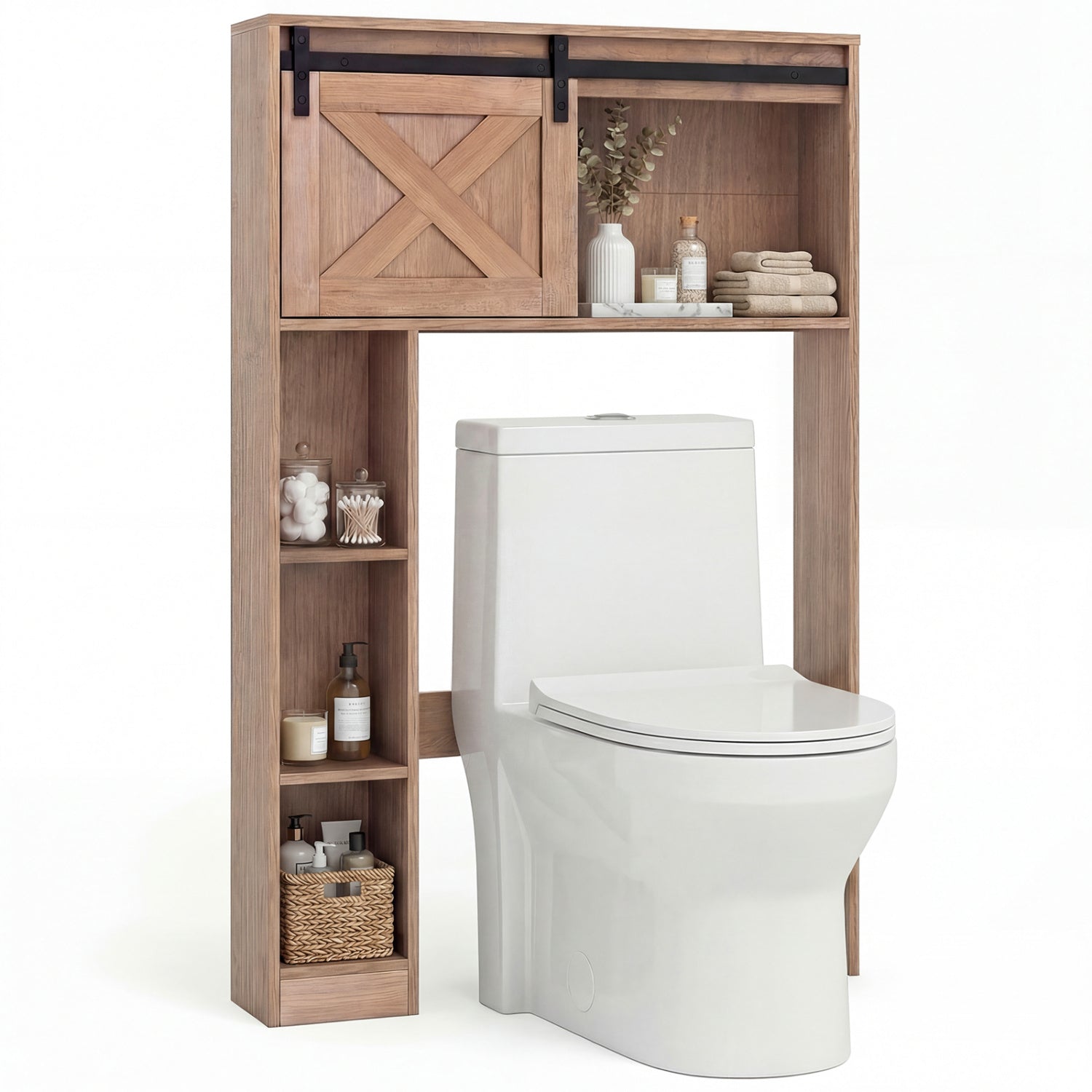 4-Tier Over The Toilet Storage Cabinet, Brown Bathroom Etagere Brown at Gallery Canada