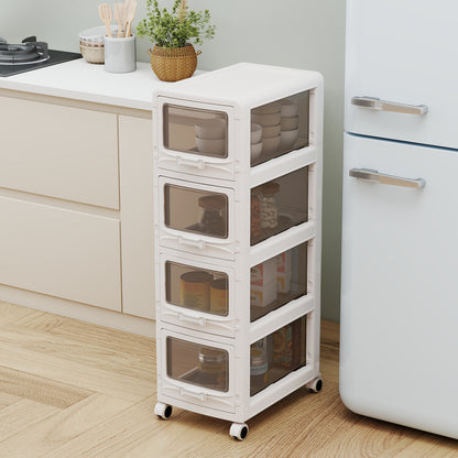 4-Tier Plastic Drawer Storage Organizer, Rolling Cart, Lockable Wheels File Cabinets at Gallery Canada