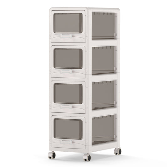 4-Tier Plastic Drawer Storage Organizer, Rolling Cart, Lockable Wheels File Cabinets Options at Gallery Canada