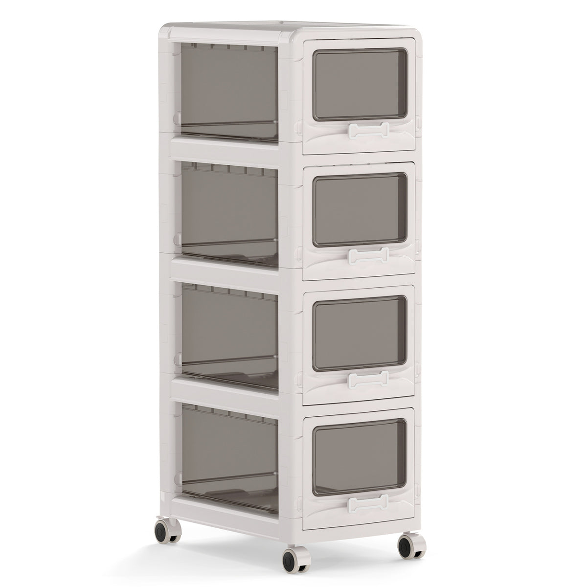 4-Tier Plastic Drawer Storage Organizer, Rolling Cart, Lockable Wheels File Cabinets at Gallery Canada