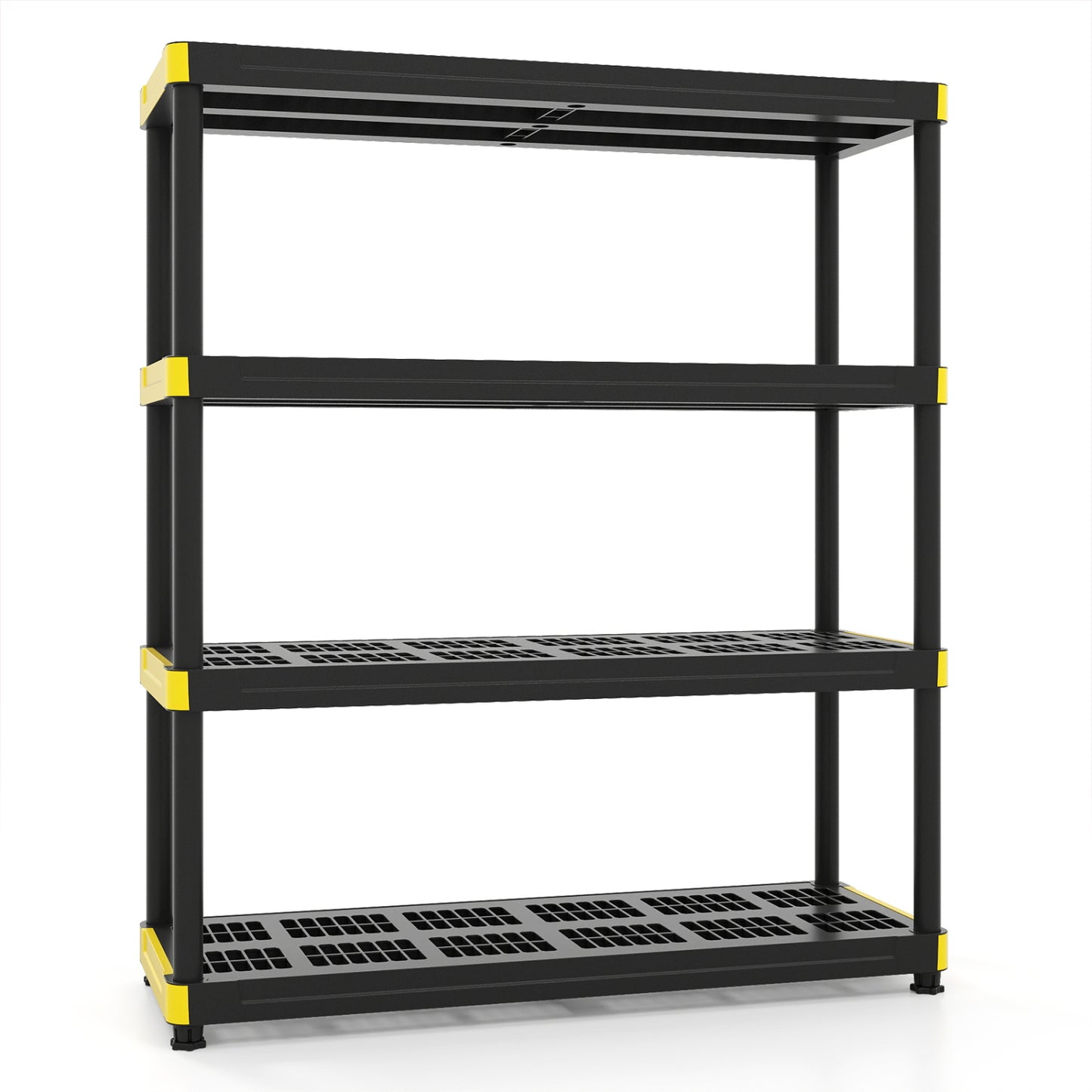 4-Tier Plastic Storage Shelf Heavy-Duty Utility Rack, Black