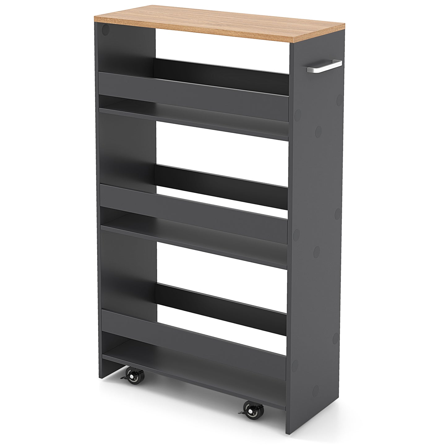 4-Tier Rolling Storage Cart, Slim Kitchen Cart With Wheels, Gray Kitchen Islands & Carts at Gallery Canada