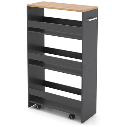 4-Tier Rolling Storage Cart, Slim Kitchen Cart With Wheels, Gray Kitchen Islands & Carts at Gallery Canada