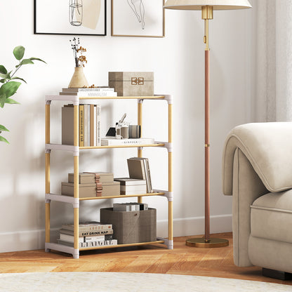4-Tier Solid Wood Shoe Rack, Slatted Open Shelves, Gray Shoe Racks & Storage Benches at Gallery Canada