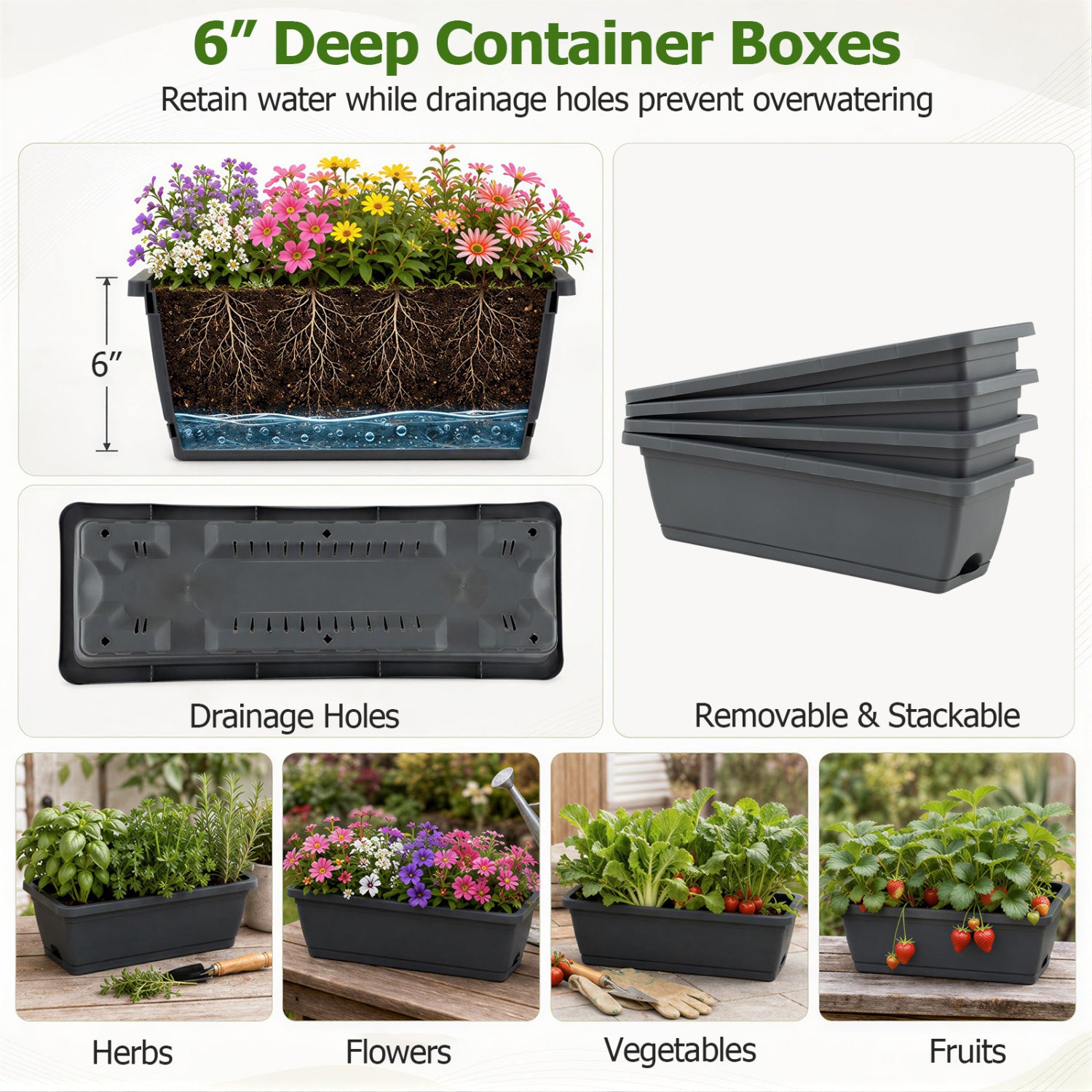 4-Tier Vertical Raised Garden Bed, 4 Containers, Drainage Holes, S, Black Raised Garden Beds at Gallery Canada