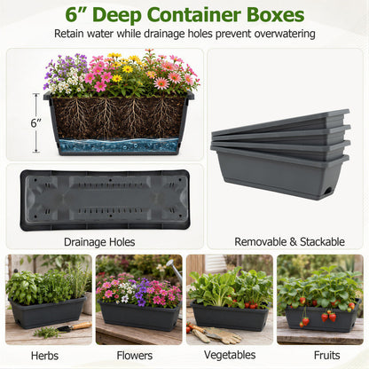 4-Tier Vertical Raised Garden Bed, 4 Containers, Drainage Holes, S, Black Raised Garden Beds at Gallery Canada
