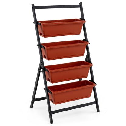 4-Tier Vertical Raised Garden Bed, Red