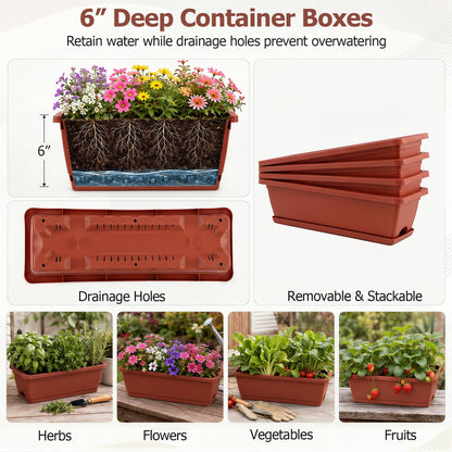 4-Tier Vertical Raised Garden Bed, Red