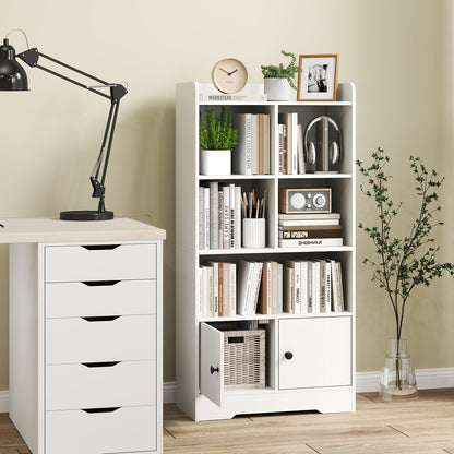 4 Tiers Bookshelf with 4 Cubes Display Shelf and 2 Doors, White Bookcases at Gallery Canada