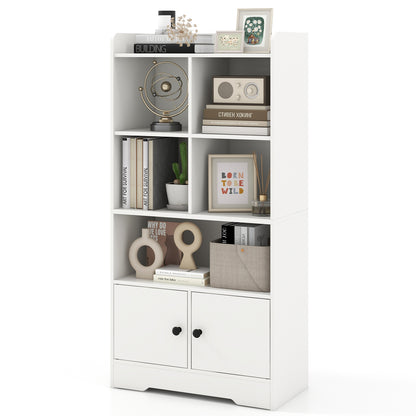 4 Tiers Bookshelf with 4 Cubes Display Shelf and 2 Doors, White Bookcases at Gallery Canada