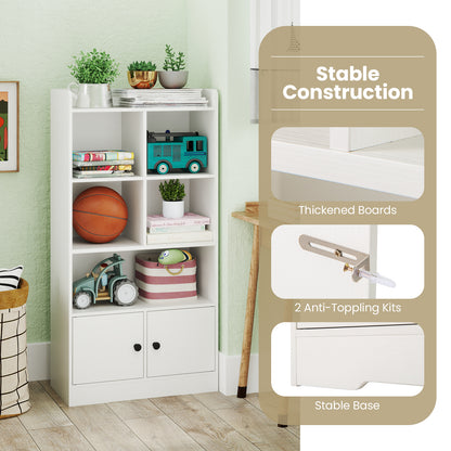 4 Tiers Bookshelf with 4 Cubes Display Shelf and 2 Doors, White Bookcases at Gallery Canada