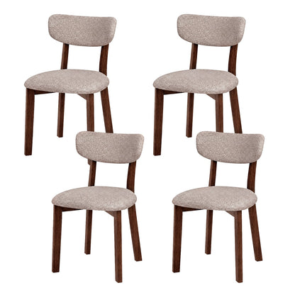Chaises de salle à manger rembourrées, cadre en bois massif, marron