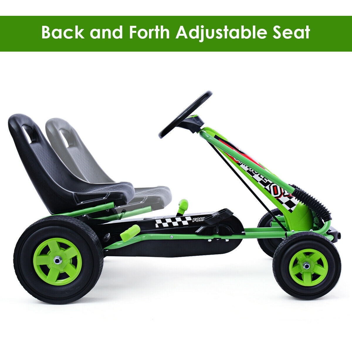 4 Wheels Kids Pedal Powered Bike Go Kart, Green Powered Ride On Toys at Gallery Canada