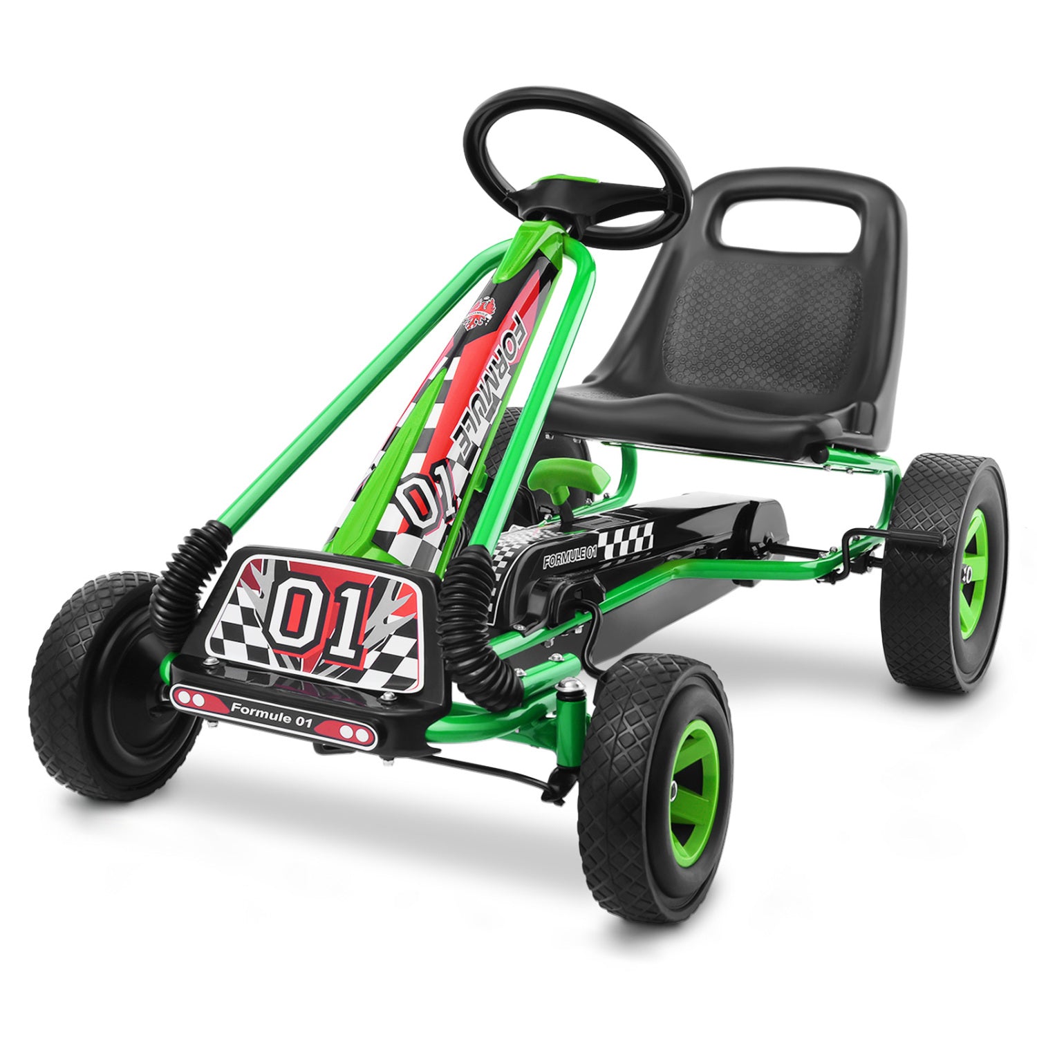 4 Wheels Kids Pedal Powered Bike Go Kart, Green Powered Ride On Toys at Gallery Canada