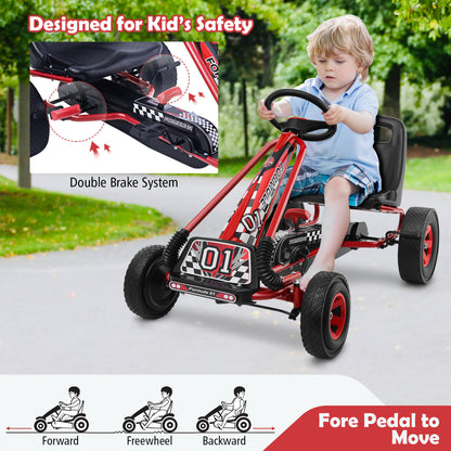 4 Wheels Kids Ride On Pedal Powered Bike Go Kart, Red Powered Ride On Toys at Gallery Canada