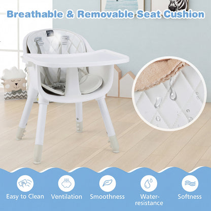 4-in-1 Convertible Toddler Table Chair Set, Cream White High Chairs at Gallery Canada