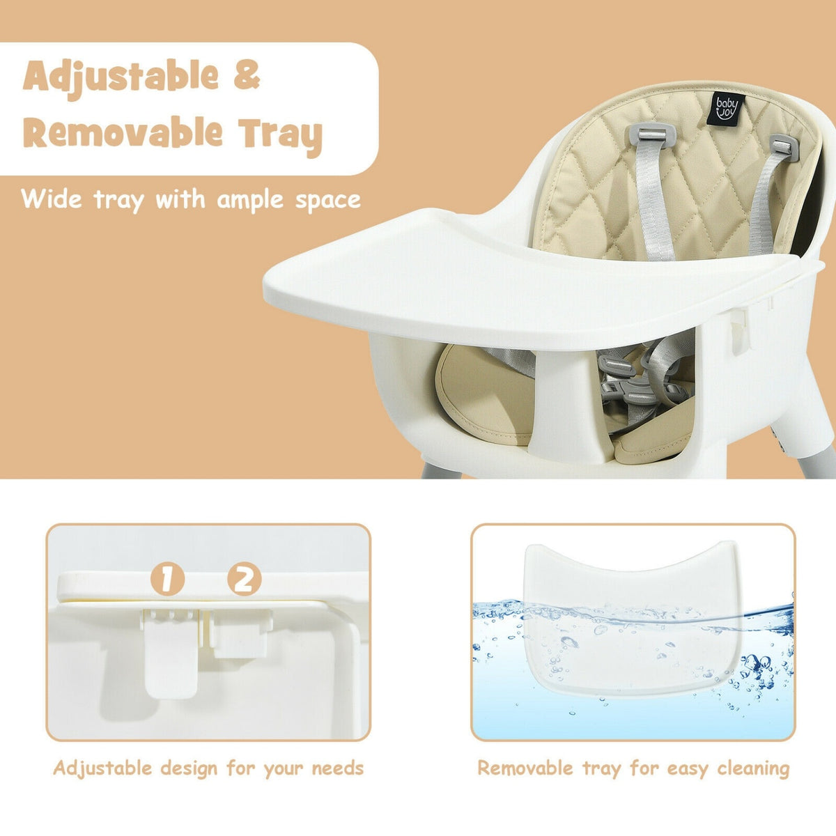 Ensemble de chaise convertible 4-en-1 pour tout-petit, beige