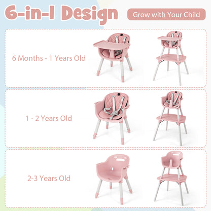 Ensemble table et chaise convertible 4 en 1 pour tout-petit, coussin en PU, rose
