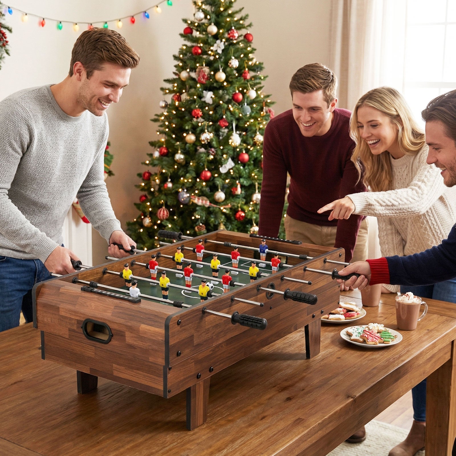 4 in 1 Combo Game Table Set with Billiards, Natural Game Room at Gallery Canada