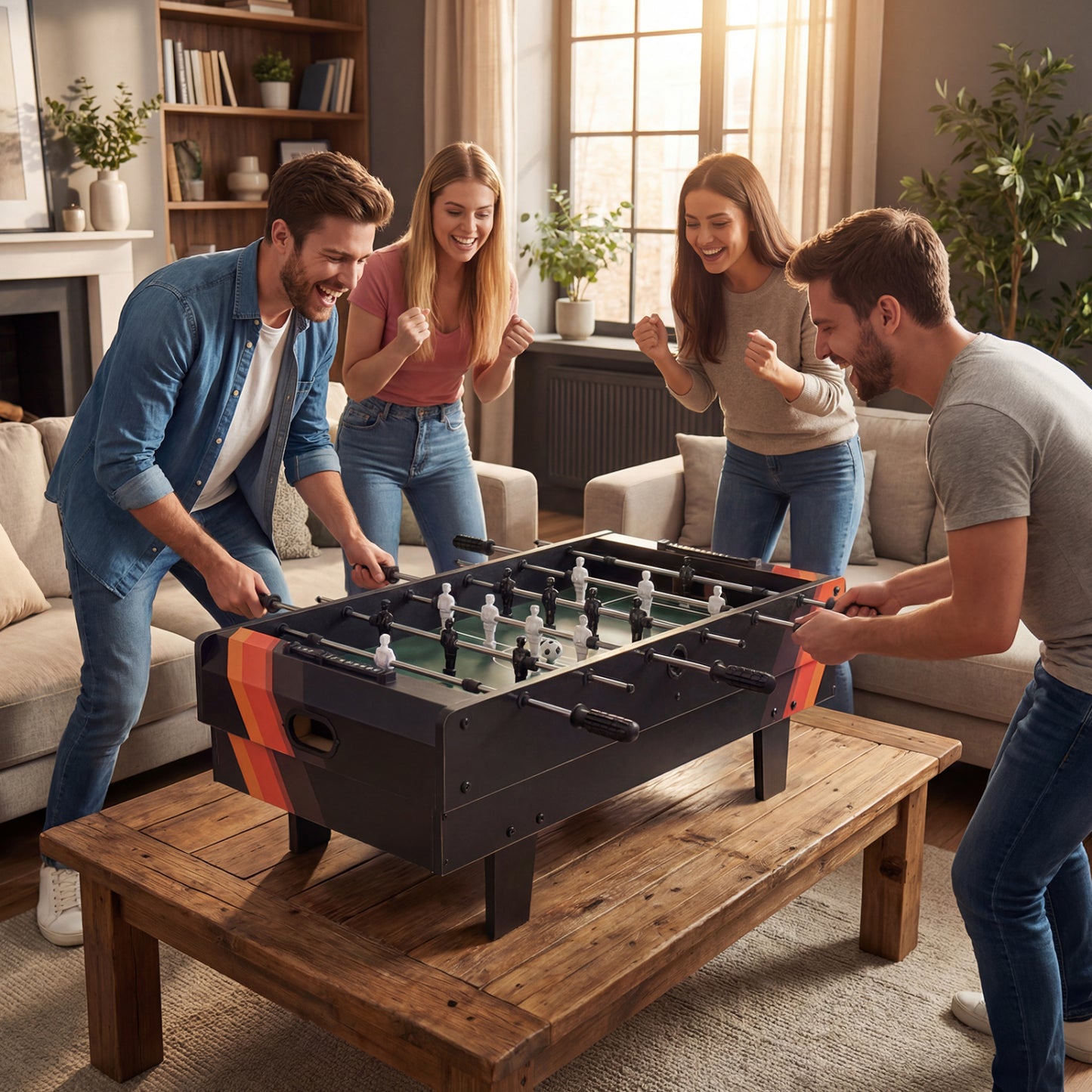 4 in 1 Combo Game Table Set with Billiards, Black Game Room at Gallery Canada