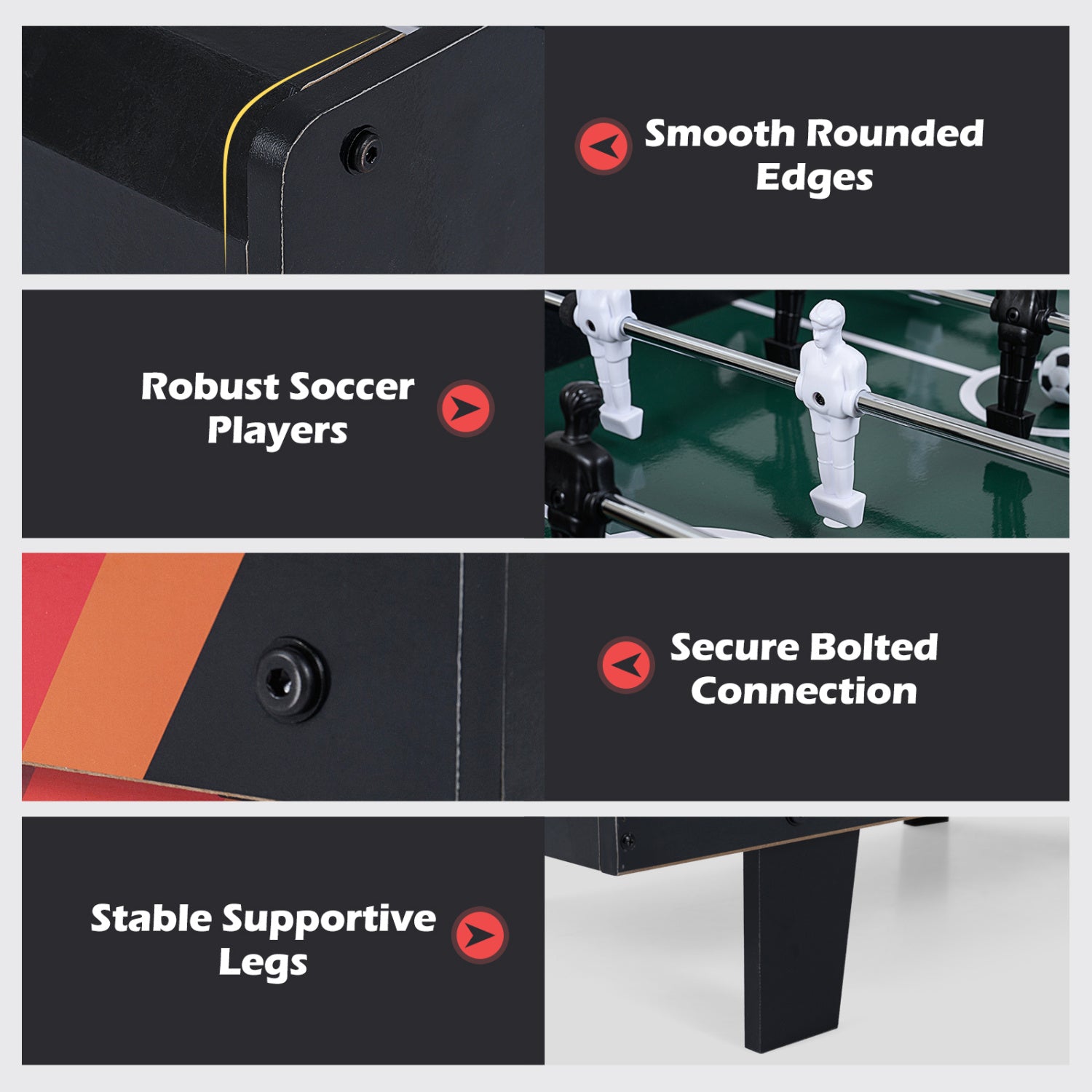 4 in 1 Combo Game Table Set with Billiards, Black Game Room at Gallery Canada