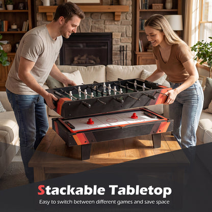 4 in 1 Combo Game Table Set with Billiards, Black Game Room at Gallery Canada