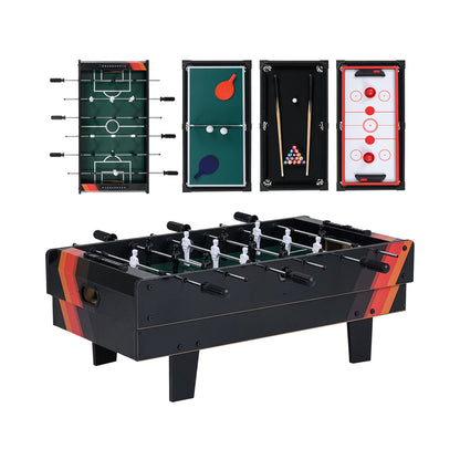 4 in 1 Combo Game Table Set with Billiards, Black Game Room at Gallery Canada
