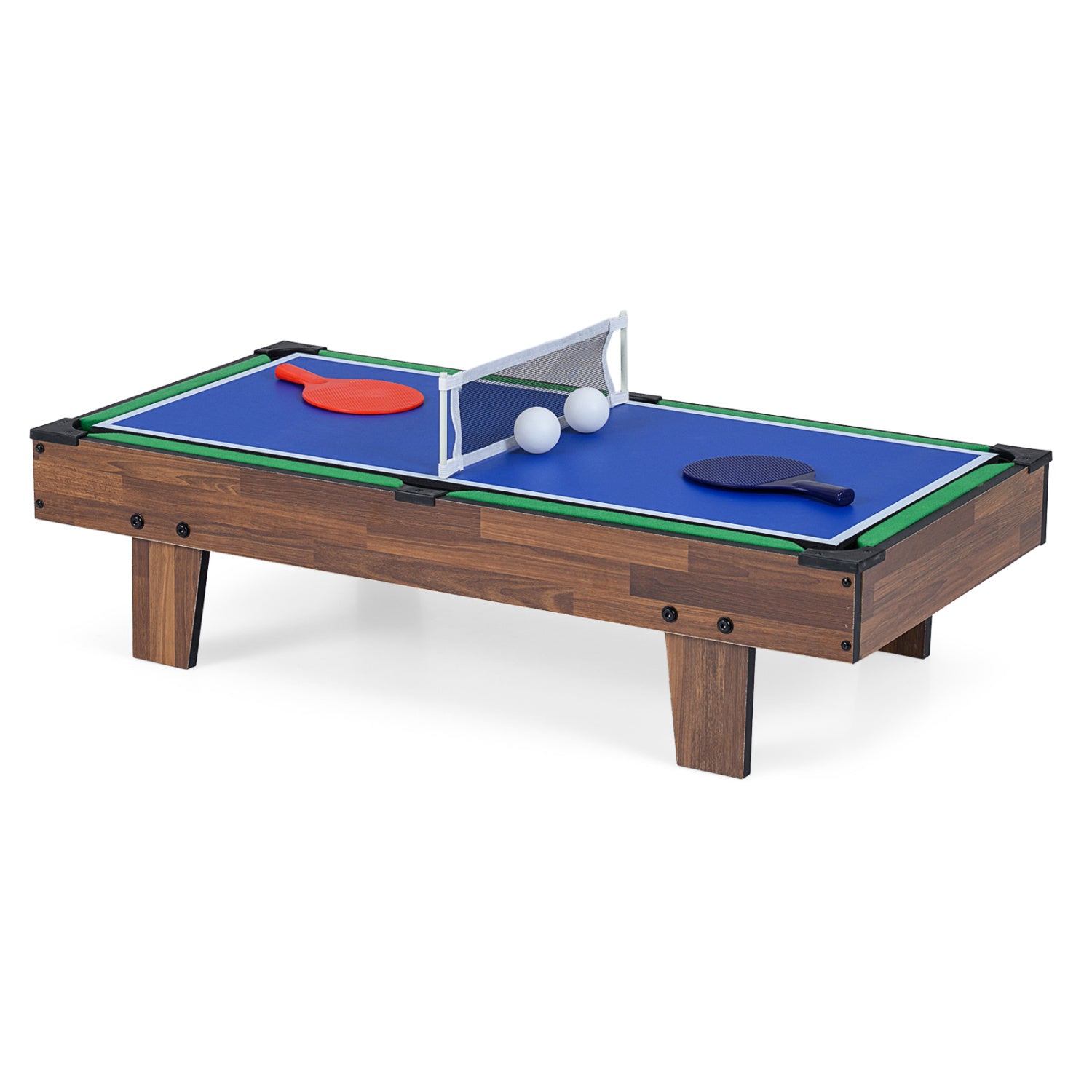 4 in 1 Combo Game Table Set with Billiards, Natural Game Room at Gallery Canada