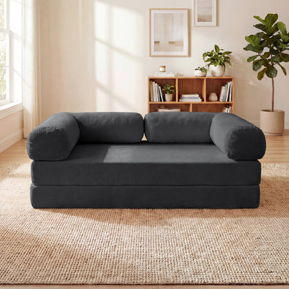 4-In-1 Convertible Folding Sofa Bed, Comfy Corduroy Cover, Gray Sofas & Loveseats at Gallery Canada