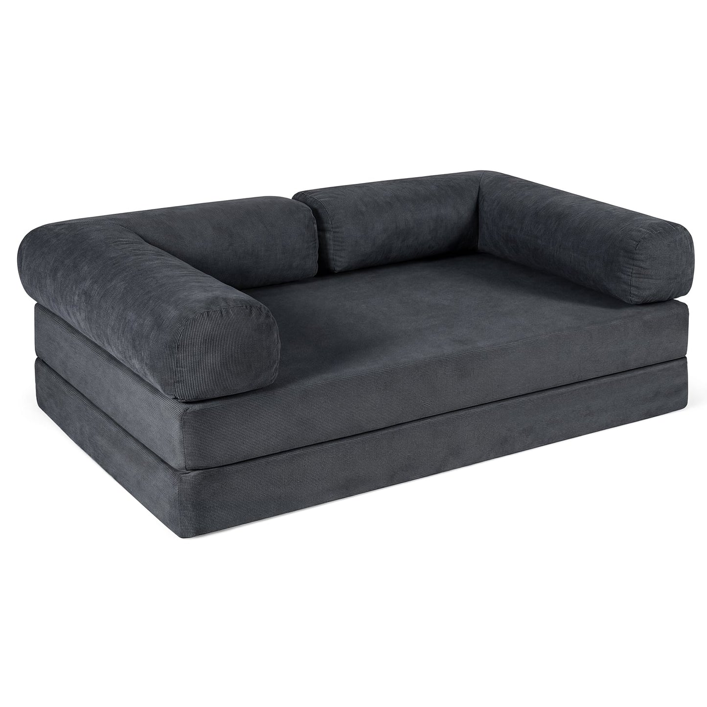 4-In-1 Convertible Folding Sofa Bed, Comfy Corduroy Cover, Gray Sofas & Loveseats Gray at Gallery Canada