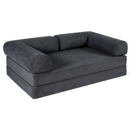 4-In-1 Convertible Folding Sofa Bed, Comfy Corduroy Cover, Gray Sofas & Loveseats at Gallery Canada