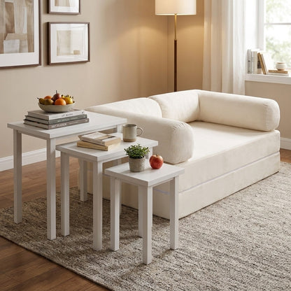 4-in-1 Convertible Folding Sofa Bed and 3-Piece Side Table Set Living Room at Gallery Canada