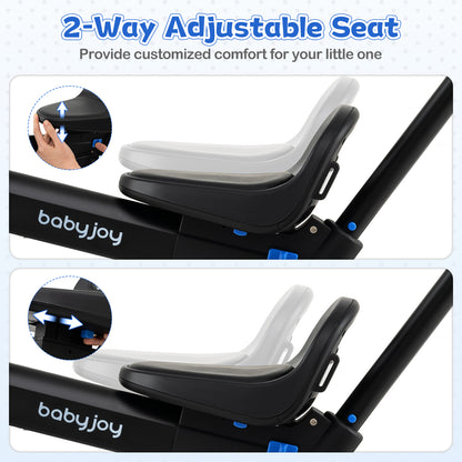 4-in-1 Foldable Toddler Tricycle with Push Handle with Adjustable Seat, Navy Balance Bikes at Gallery Canada