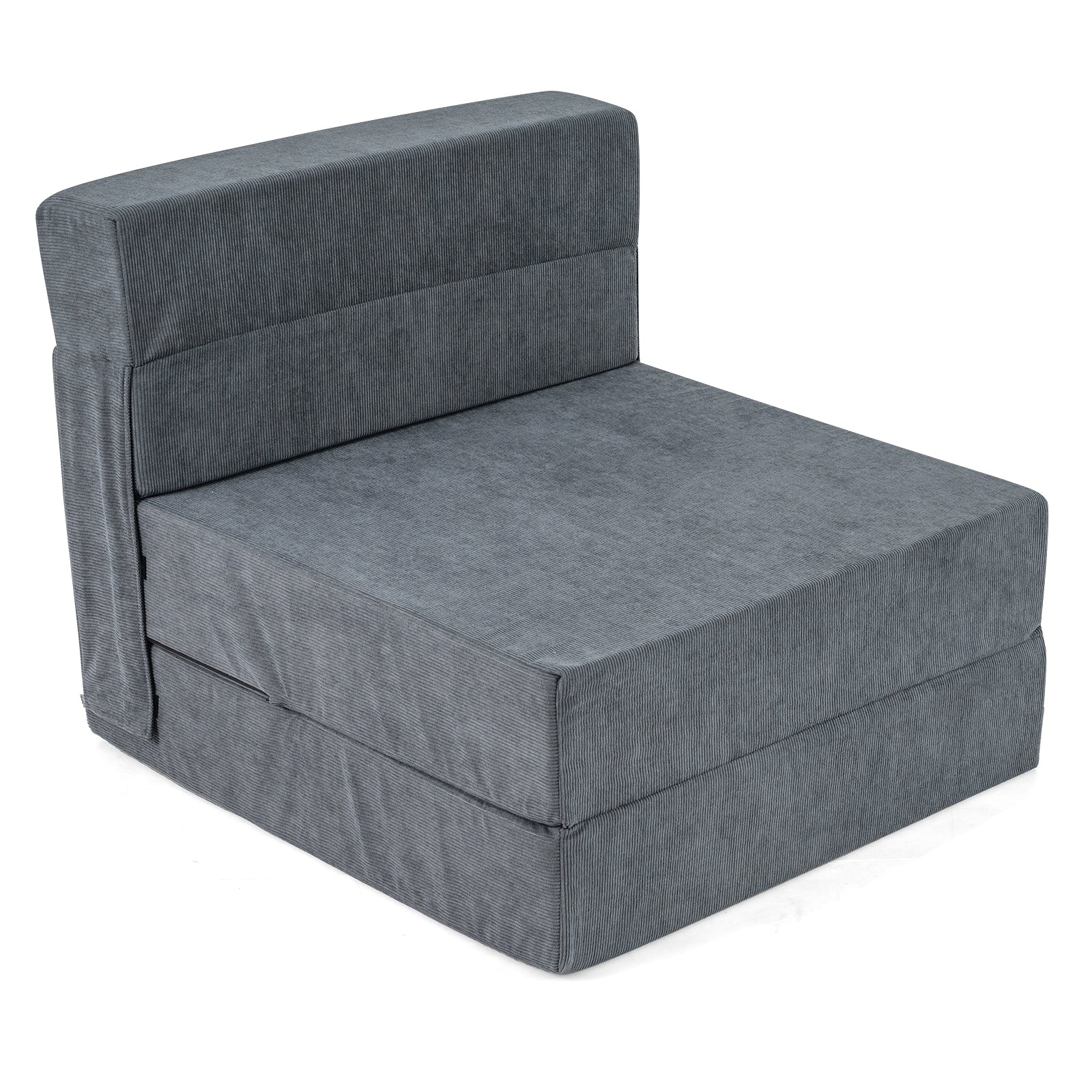 4-In-1 Folding Sofa Bed, Corduroy Cover, Smooth Zipper, Gray Sofas & Loveseats Gray at Gallery Canada