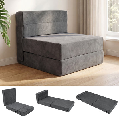 4-In-1 Folding Sofa Bed, Corduroy Cover, Smooth Zipper, Gray Sofas & Loveseats at Gallery Canada