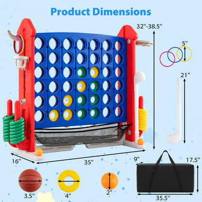 Height Adjustable Row Connect Game, Red